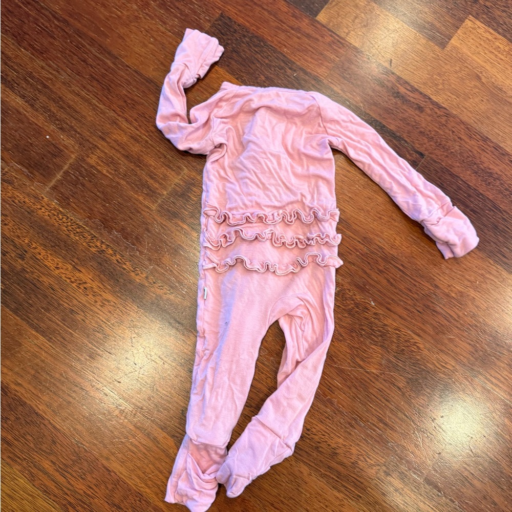 Little Sleepies Pink Ruffle Footed One-Piece Pajama